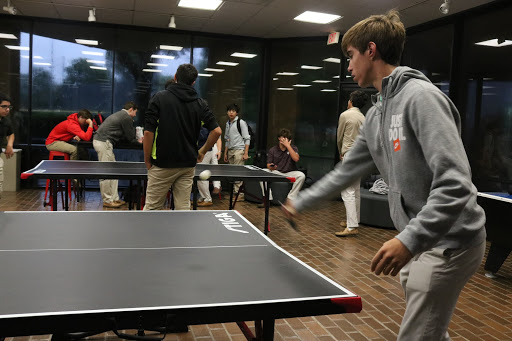 Bryce Tilotta ‘22 playing a fierce game of ping pong against a fellow classmate. 