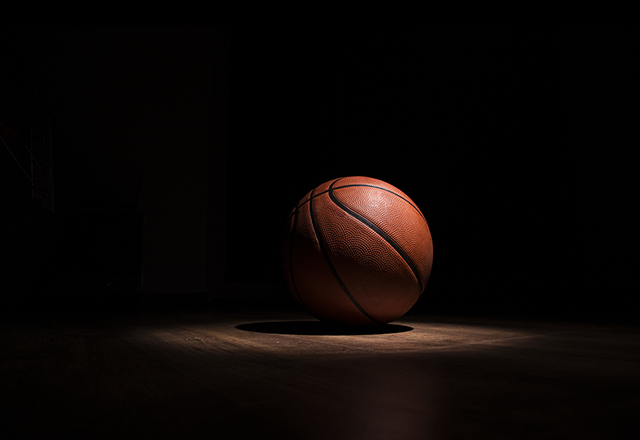 Basketball ball spotlight
